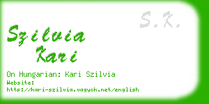 szilvia kari business card